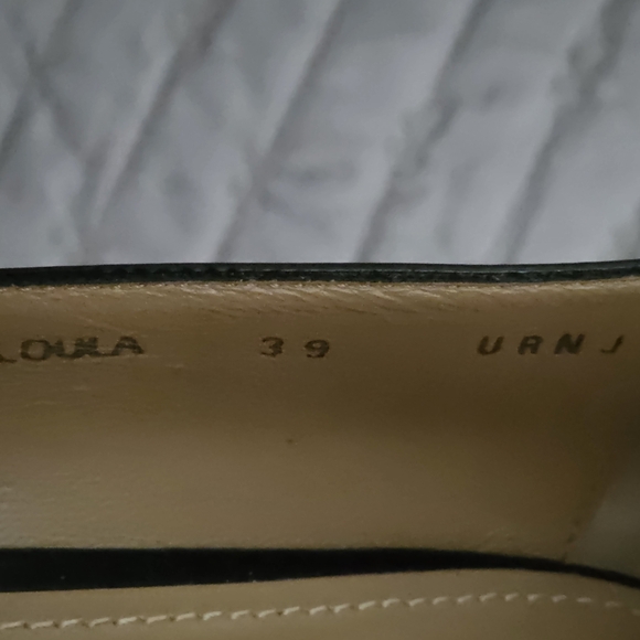 Bally Women's Patent Black Flats with Metallic Bow - Picture 6 of 11